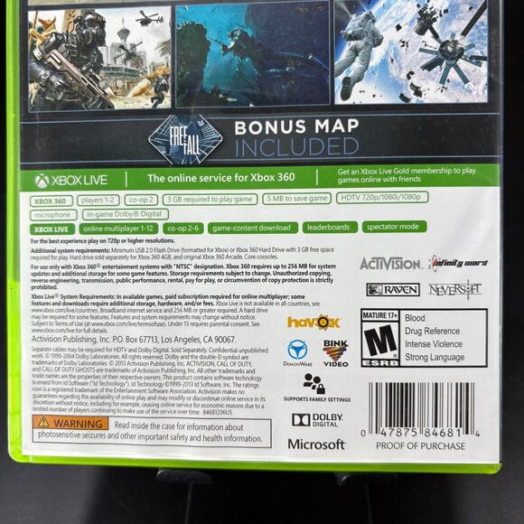 Call of Duty Ghosts Xbox 360 NO MANUAL - Picture 6 of 9